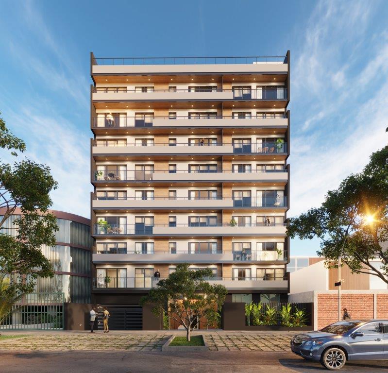 El frente del Edifico Residencial Velasco Astete, en avenida principal