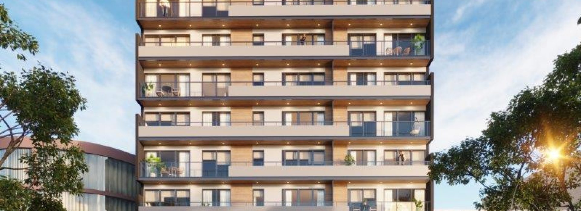 El frente del Edifico Residencial Velasco Astete, en avenida principal