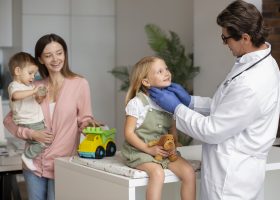 young-mother-with-two-children-doctors-appointment